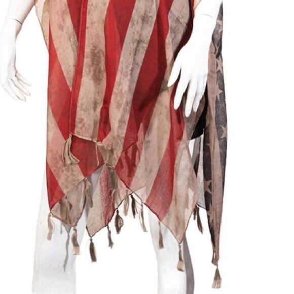 Antiqued 4th Of July America USA Flag Tassle Cover - Picture 3 of 3